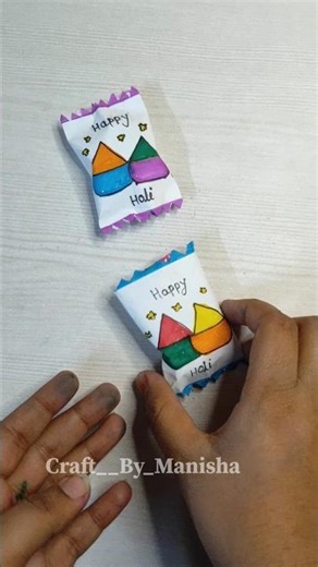 DIY Holi Special Candy Wrapper | Handmade Gift Idea for Holi | Easy Holi Craft #craftbymanisha