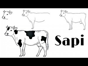 BELAJAR MENGGAMBAR SAPI YANG MUDAH