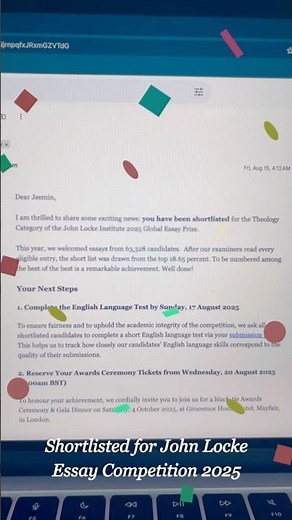 Shortlisted for John Locke Essay Competition 2025 #johnlocke #essay #competition #shortlisted