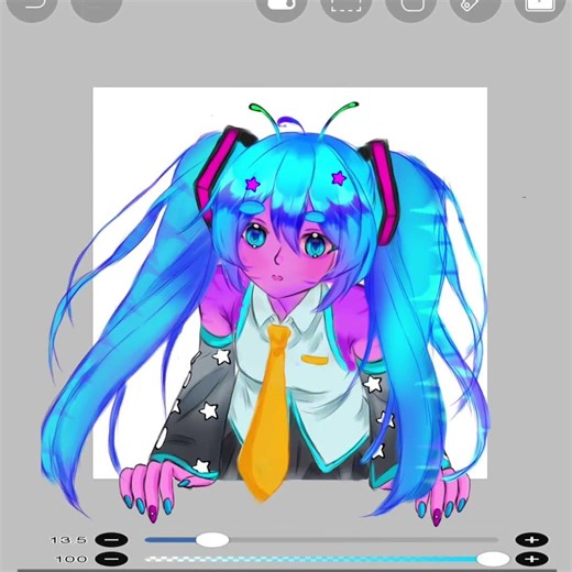 Alien Miku || ignore the awful tweenjng im still learning || #art #animatic #shorts #miku #drawing