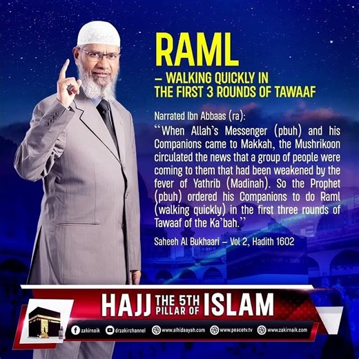 Raml – Walking Quickly in the First 3 Rounds of Tawaaf