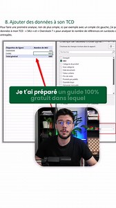 🟢 Les pros d'Excel utilisent les TCD... et toi ? 📉 Si tu penses qu'Excel est limité, tu vas être surpris... Je t’offre un fichier d'exercice et un guide pas-à-pas pour apprendre à maîtriser les TCD et transformer ta façon d'analyser tes données. 📂 Télécharge-les dès maintenant et découvre comment créer des analyses puissantes en quelques clics. | Tutosurexcel