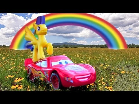 Disney Pixar Cars Lightning McQueen Sad My Little Pony Flash Sentry's Magic Rainbow Kids Movie