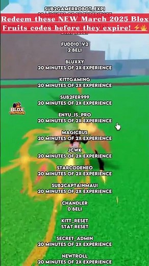 🔥 ALL MARCH 2025 BLOX FRUITS CODES (NEW + WORKING!) ⚡🍇#roblox #gaming #robloxtips #robloxedit #game