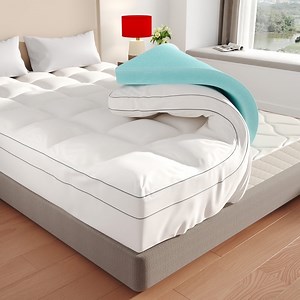 4 Inch Dual Layer Memory Foam Mattress Topper Twin Size, 2 Inch Gel Memory Foam & 2 Inch Pillow Top Matrress Pad with 8-21 Inch Deep Pocket