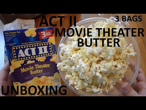 Unboxing Act II Movie Theater Butter Microwave Popcorn 3 Bag Box