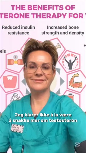 Dr. Irina Midtgard on Instagram: "Testosteron. Igjen. Fordi jeg må. Kvinner produserer testosteron i eggstokker og binyrer. Faktisk produserer vi mer testosteron enn østrogen i unge år. Produksjonen faller tidlig. Og for noen kvinner er ikke østrogen og progesteron nok alene. Hvis du fortsatt er plaget med • lav energi • smerter • hjernetåke • redusert sexlyst eller manglende orgasme til tross for riktig østrogen/progesteron - da kan testosteron være et viktig supplement. 💜 Snakk med legen din.