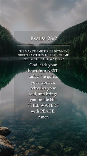 He Leads Me Beside The Still Waters ✨ Psalm 23:2 | Rest In The Shepherd’s Care #shorts #faith #bible