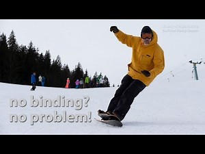Snowskate - snowboarding bindingless!