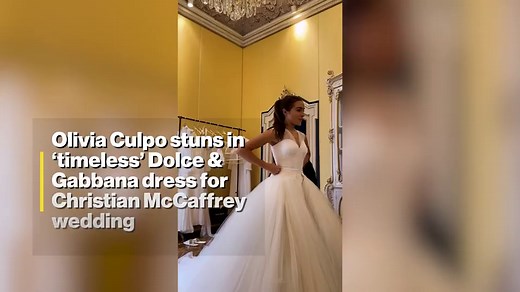 Olivia Culpo stuns in ‘timeless’ Dolce & Gabbana dress for Christian McCaffrey wedding