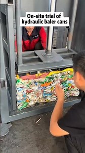 Hydraulic strapping machine can testing site#Packingmachine #can