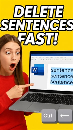 MS Office Shortcuts on Instagram: "🚨 Hidden Shortcut in MS Word – Delete Sentences Word by Word Instantly! #WordTips #MSWordTips #KeyboardShortcuts #HiddenTricks #WordHack #OfficeHacks #WorkSmarter #WordShortcuts #TimeSavingTips #TechTutorial You won’t believe this MS Word shortcut! 😲 With just two keys, you can delete sentences word by word—no mouse, no dragging, just pure speed. 🎯 🚀 Why this trick is a game-changer: ✅ Edit your documents in seconds ✅ Secret feature most users don’t know ✅ 