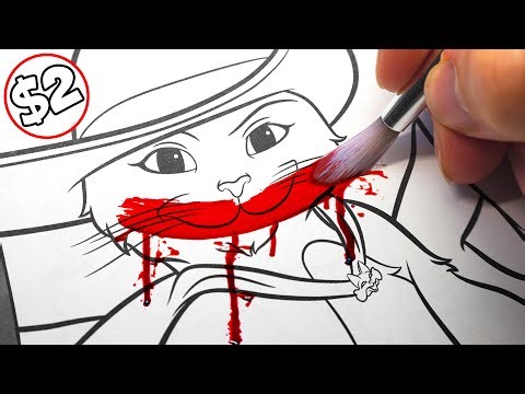 HORROR Artist vs $2 PUSS in BOOTS Colouring Book ✍️