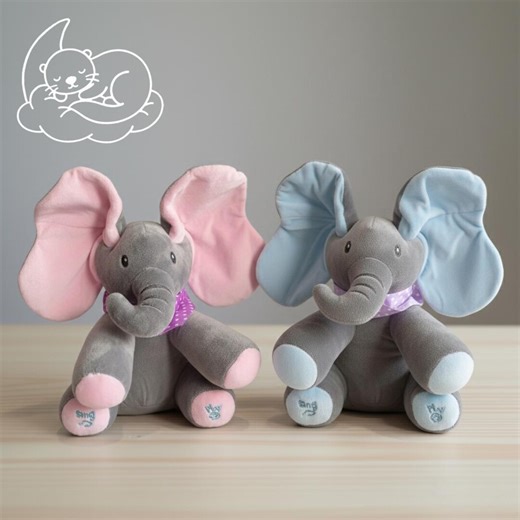 Interactive Peek-a-boo Elephant Plush · 30cm Animated Singing Toy · Moving Ears Hide-and-seek Doll · Pink & Blue Gift for Babies and Kids - Etsy Australia