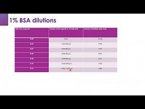 Plotting a calibration curve with BSA using Folin Lowry Assay
