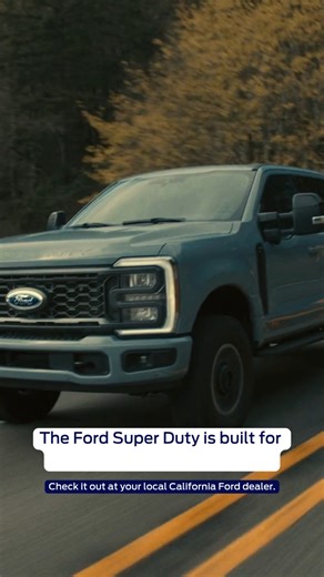 Built for those who don’t back down. 💪 In California, the work doesn’t wait, whether you’re towing equipment through the Central Valley, hauling lumber in the Sierras or handling ranch chores out in Sonoma. The #FordSuperDuty is built for all of it, with unmatched towing power, advanced trailering tech and the durability crews rely on day after day. Experience the #SuperDuty difference at your local #CaliforniaFord dealer. | Your California Ford