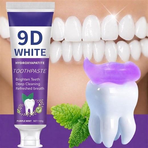 9D White Hydroxyapatite Toothpaste – Teeth Whitening, Deep Cleaning, Fresh Breath, Purple Mint Toothpaste - Etsy