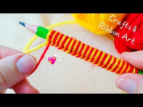 Fast and Easy 💖🌟 Superb Woolen Flower Making Idea with Pencil - You will Love It - DIY Yarn Flowers