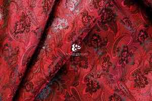 Red Black Dark Floral Paisley | Jacquard Lining Fabric - Custom Cut by the Yard | Corset Luggage Brooch Curtain Upholster Quilts Bestseller - Etsy