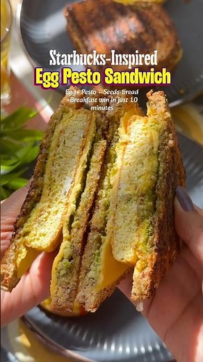 Starbucks Egg Pesto Sandwich in 10-Min Copycat | Made BETTER at Home | Easy Breakfast #shorts