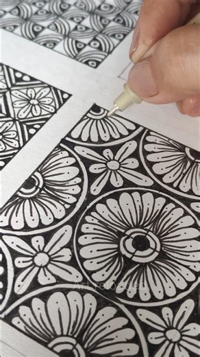 Draw with me - easy Zen doodle Art pattern| Mandala Art tutorial #artreloaded #zentangleart #drawing