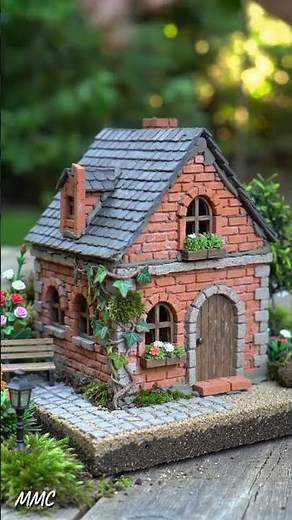 Miniature Brick Cottage with Garden – Tiny House Building Magic!