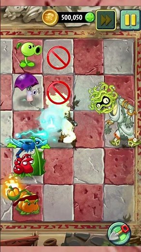 PvZ 2 - Four Cell Attack - Poison Peashooter & 4 Plants Max Level Vs Medusa Zombie