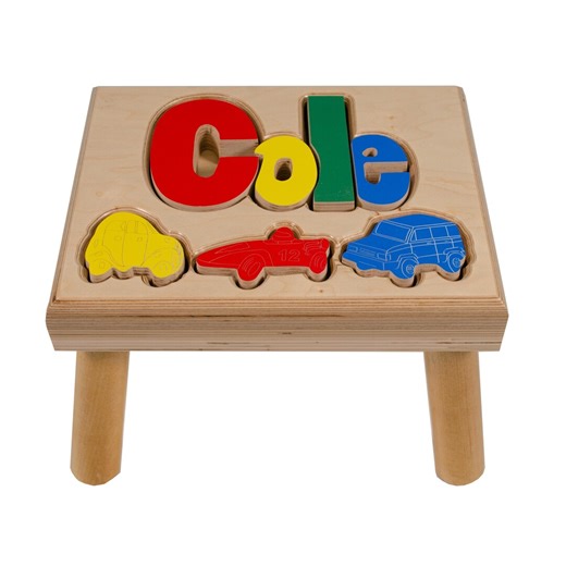 Personalized Baby Name Puzzle Stool With Cards (colorful Design) - Toddler Boy Name Stool - Maple Wood Step Stool - Gift for Baby Boy Room - Etsy