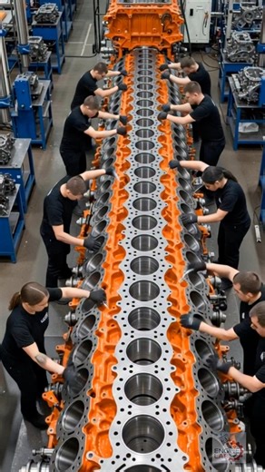 Overhauling a giant AI-powered engine—where size meets precision. ⚙️🛠️ #enginelab #mechanic #work #viralreels | Engine Lab