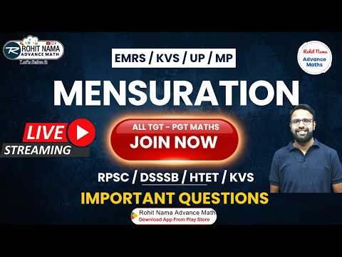 Mensuration PYQ Practice | KVS EMRS TGT PGT Maths 2026 |Important Questions | Selection Oriented