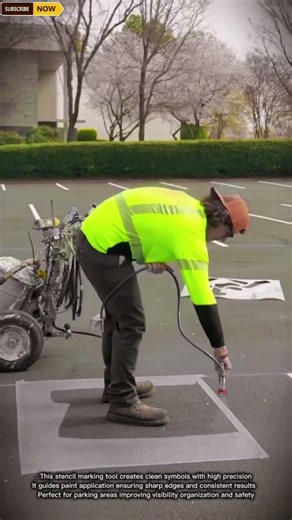 Precise & Easy Stencil Marking Tool for Painting Symbols and Lines in Parking Areas and Road Surface