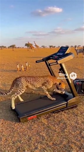 Leopard on a Treadmill in the Wild 🐆🏃‍♂️🌾｜草原のランニング豹｜야생 런닝머신 표범