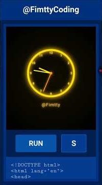 Real time clock in html @Fimtty #basichtml #besthtmltutorial #codelearning #codingforbeginner #html