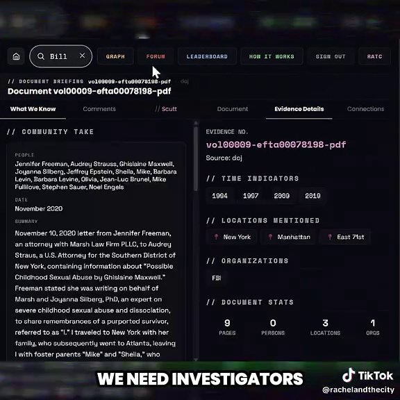The RATC Project - a searchable archive of the Epstein case documents. We need investigators. Do the work - share your findings. https://rachelandthecity.com/ratc-project-search/