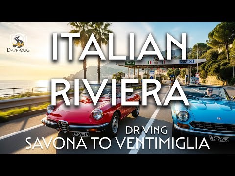 Italian Riviera Coastal Road | SAVONA to VENTIMIGLIA | Scenic A10 Highway | Italy–France Border 4K