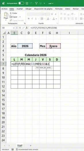 Tutorial for making a 2026 calendar #excel #yerrihz #exceltips