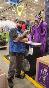 Party time with The Bluetooth Animated Skeleton Dj & Keytar player #lowes #halloween #halloweendecor