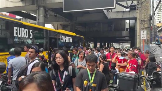 1.1M views · 5.4K reactions | LOOK: Passengers crowd the sidewalk outside the LRT-2 V. Mapa station as they try to find another ride to work or to school this Wednesday morning. The train line is currently only running from Antipolo to V. Mapa due to a power supply problem. | via Andrea Taguines, ABS-CBN News | ABS-CBN News | Facebook