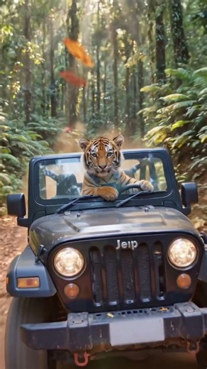 POV: You ordered an Uber in the Jungle 🐯🛻 #shorts #youtubeshorts #aivideo