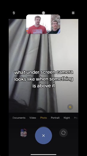 under screen front camera