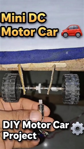 Simple DC Motor Car Project at Home