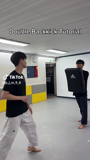 Double Backkick Tutorial🔥 #tkd #taekwondo #kicks #backkick #태권도 #추천 | taekwondo