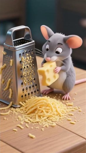 POV: You're a mouse grating cheese 🐭 #satisfying #funny #animation