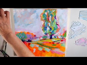IMPRESSIONISTIC LANDSCAPE PAINTING TUTORIAL SPED UP