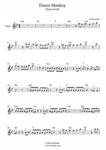 Dance Monkey (Easy Level) (Tones And I) - Flute Sheet Music