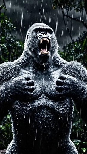 Angry Gorilla Roar in the Jungle 🦍🔥 | Cinematic Wildlife #shorts #youtubeshorts