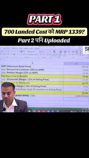 MRP Calculation for Importers: 700 Landed Cost मा MRP कसरी 1339 आयो?
