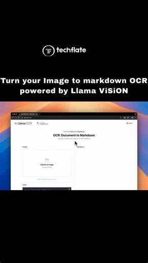 techflate | tech | AI | Updates | on Instagram: "Comment "LLAMA" for the link Stop manually re-typing text from screenshots, receipts, PDFs or photos — Llama Vision AI OCR does it for you. Powered by Llama 3.2 Vision, this next-gen OCR tech reads text from any image and outputs clean, actionable text or Markdown in seconds. � GitHub +1 🔥 Key Features • 📸 Extract text from images — receipts, screenshots, docs, posters • 📝 Structured output (Markdown / plain text) — preserves formatting � • ⚡ F