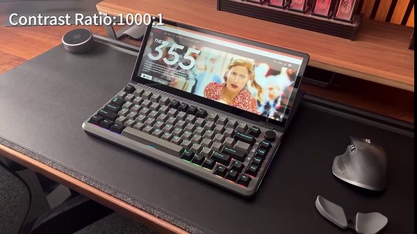 Touch Screen Keyboard Monitor - Portable Foldable Multifunctional Mechanical Keyboard with 13" Touchscreen 82 Keys Swappable RGB LED Backlight