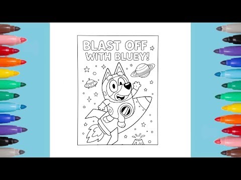 Bluey Coloring Pages | Bluey 💙🚀🪐